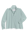 Patrick Popover Henley Green/White Stripe Tops - Sweatshirts Frank & Eileen 
