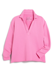 Patrick Popover Fleece Henley Pink Lemonade Tops - Sweatshirts Frank & Eileen 