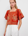 Laine Top Terracotta Tops - Blouses Rails 