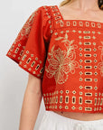 Laine Top Terracotta Tops - Blouses Rails 