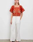 Laine Top Terracotta Tops - Blouses Rails 