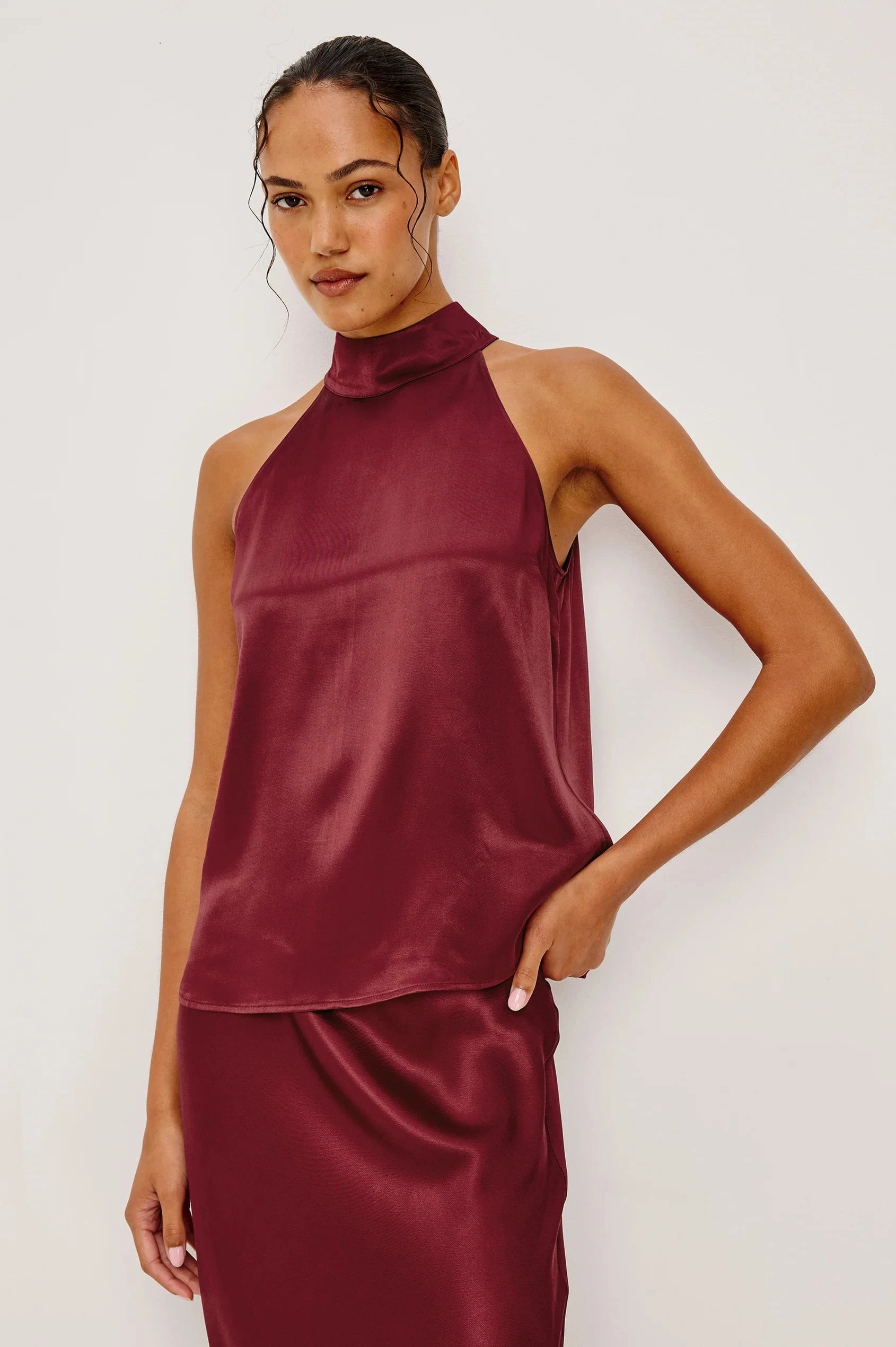 Leah Top Garnet Tops - Tanks Rails 