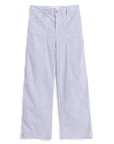 Limerick Wide Leg Carpenter Pant Navy White Stripe Pants - Trousers Frank & Eileen 