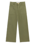 Limerick Wide Leg Utility Pant Olive Pants - Trousers Frank & Eileen 