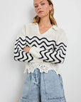 Louise Sweater Wave Stripe Sweater - Crewneck Rails 