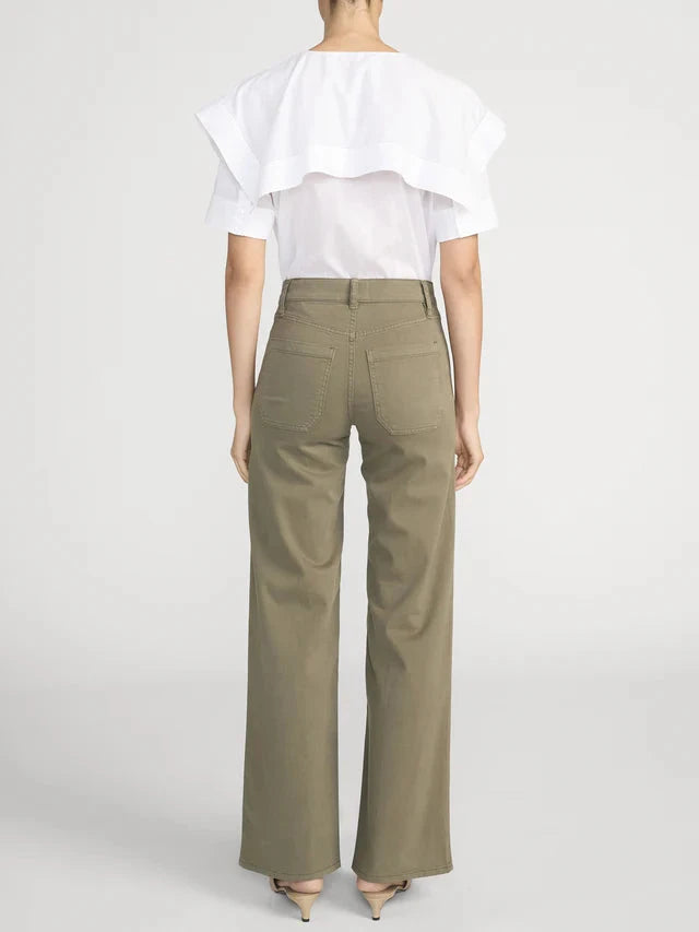 Le Slim Palazzo Modernist Pocket Grasshopper Denim - Flare & Wide Leg Frame 