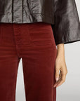 Le Slim Palazzo Modernist Pocket Corduroy Wine Pants - Trousers Frame 