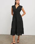 Lucia Dress Black Eyelet Dresses - Midi Rails 