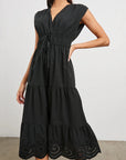 Lucia Dress Black Eyelet Dresses - Midi Rails 
