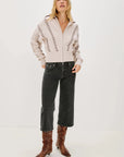 Lune Sweater Oatmeal Brown Whipstitch Sweater - Cardigans Rails 