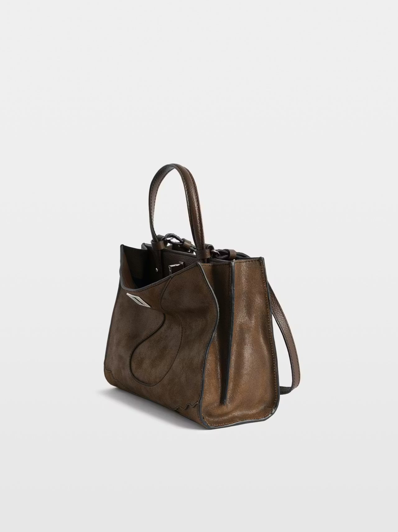 Jack Nano Suede Way Bag Wood Tote & Satchel Zadig & Voltaire 