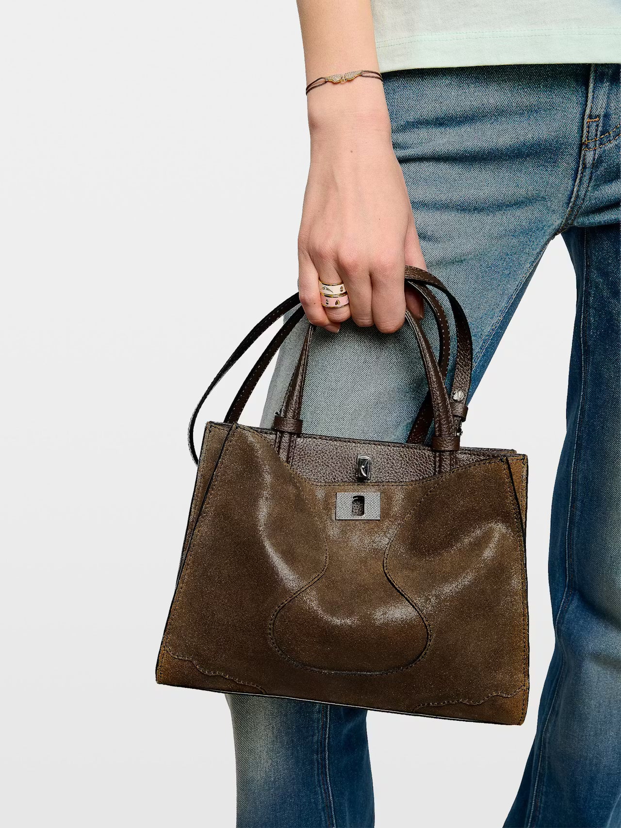 Jack Nano Suede Way Bag Wood Tote & Satchel Zadig & Voltaire 