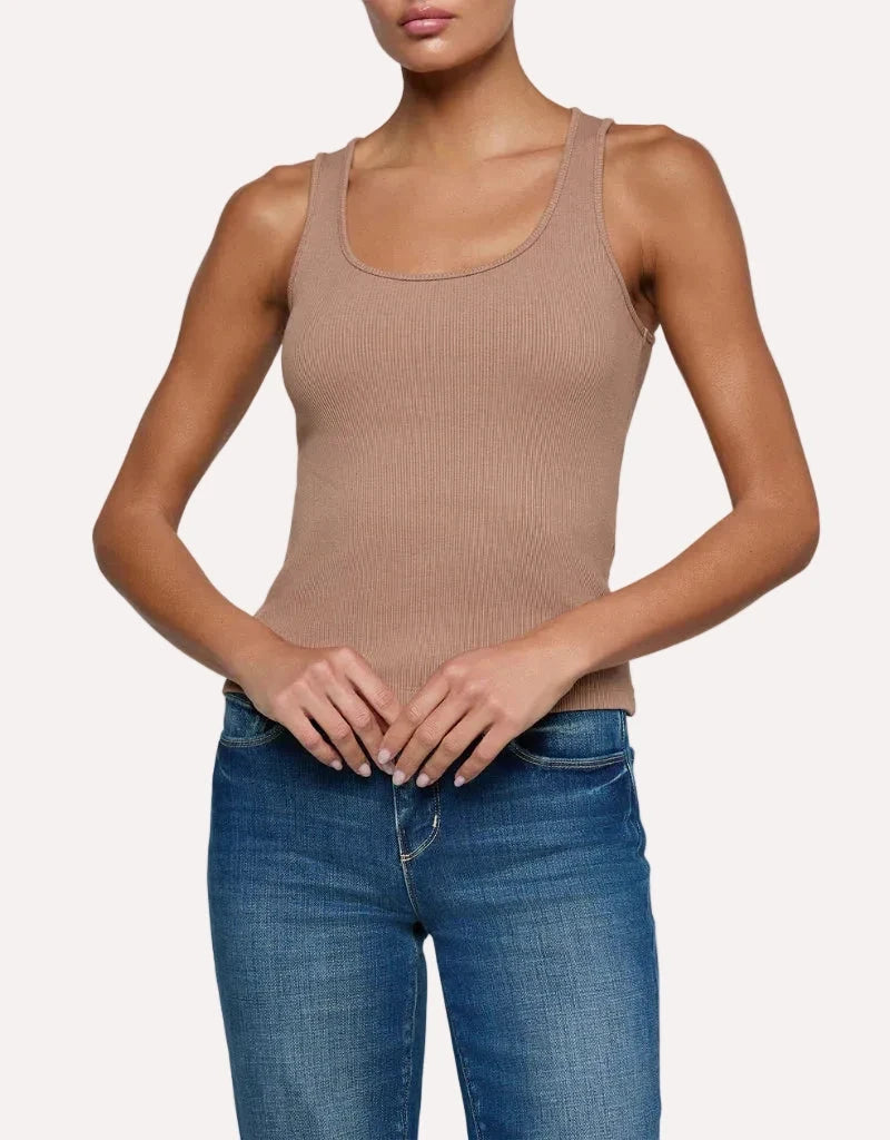 Adira Scoop Tank Hazelnut Tops - Tanks L'Agence 