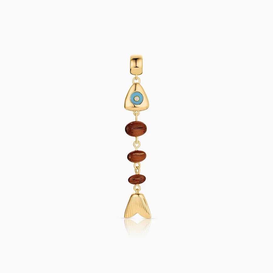 La Pez Fish Bail Charm Coconut Necklace Charm Thatch 