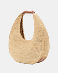 Large Raffia Moon Bag Natural/Tan Hobo & Shoulder Staud 