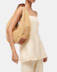 Large Raffia Moon Bag Natural/Tan Hobo & Shoulder Staud 