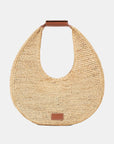 Large Raffia Moon Bag Natural/Tan Hobo & Shoulder Staud 