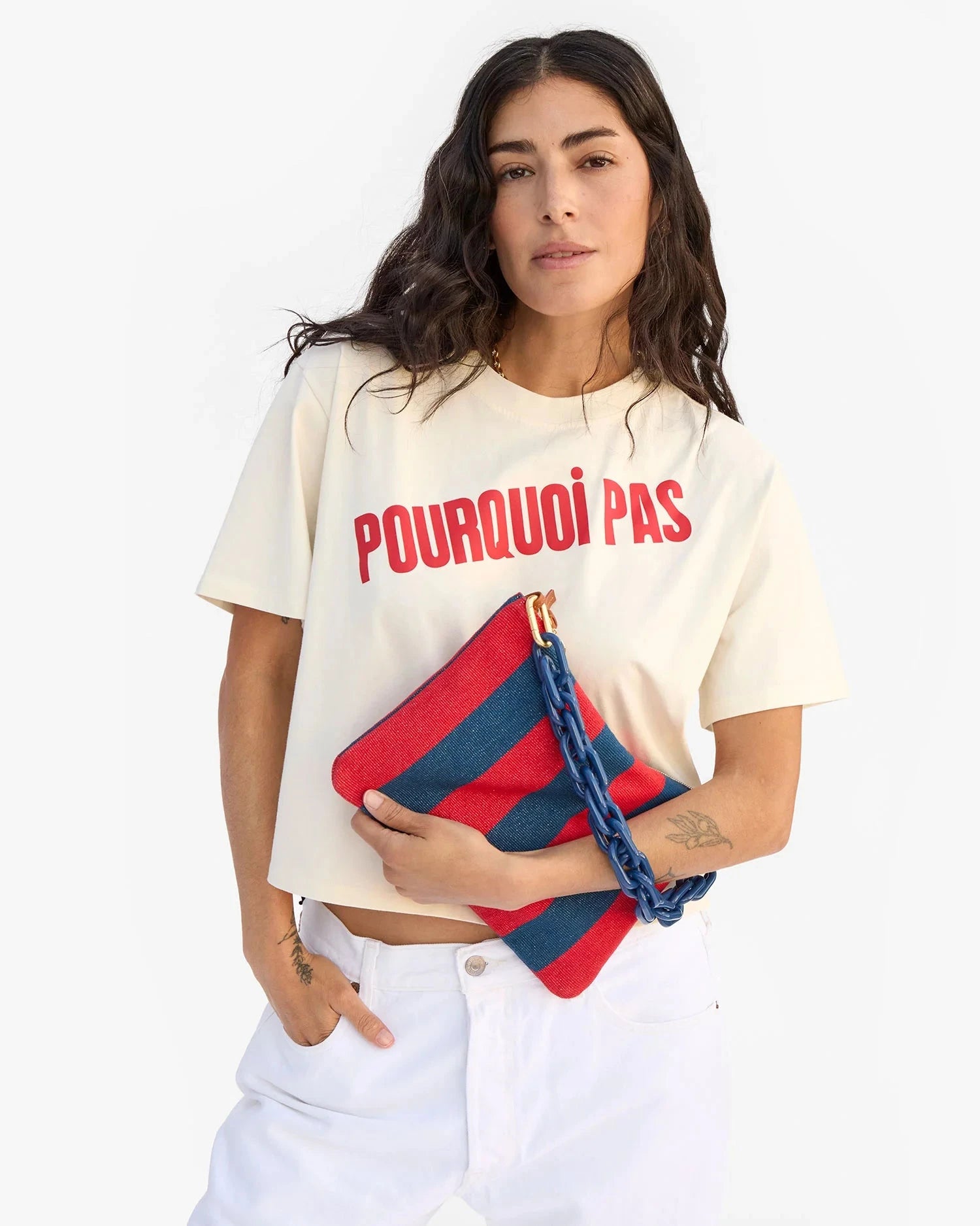 Shortie Strap Resin French Blue Straps Clare V. 