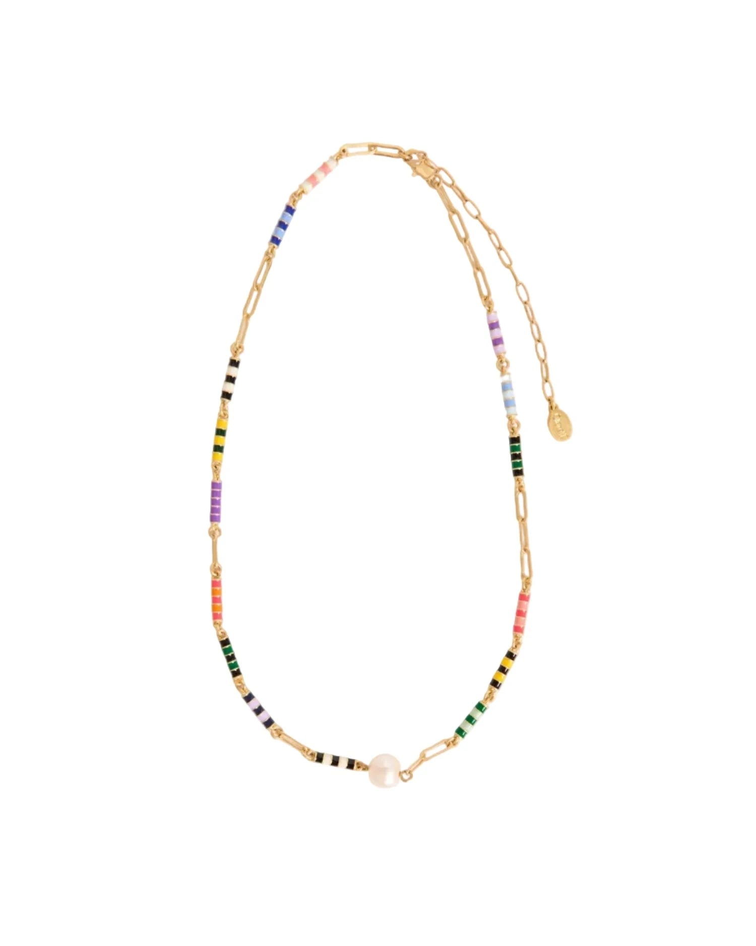 Le Stripe Pearl Necklace Necklaces Clare V. 