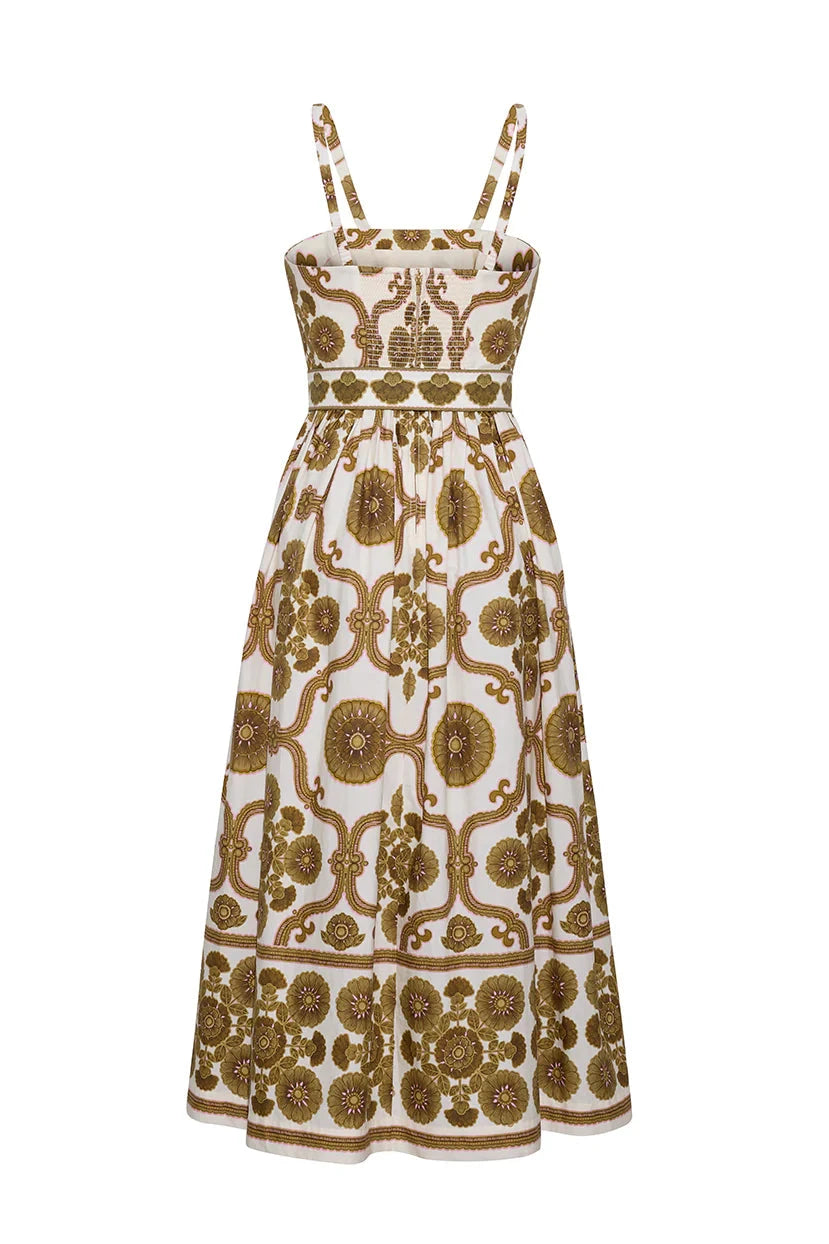 Lee Midi Dress Olive Floral Dresses - Midi Cara Cara 