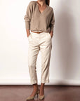 Leia Vee Sweater Earthen Melange Sweater - V-Neck Brochu Walker 