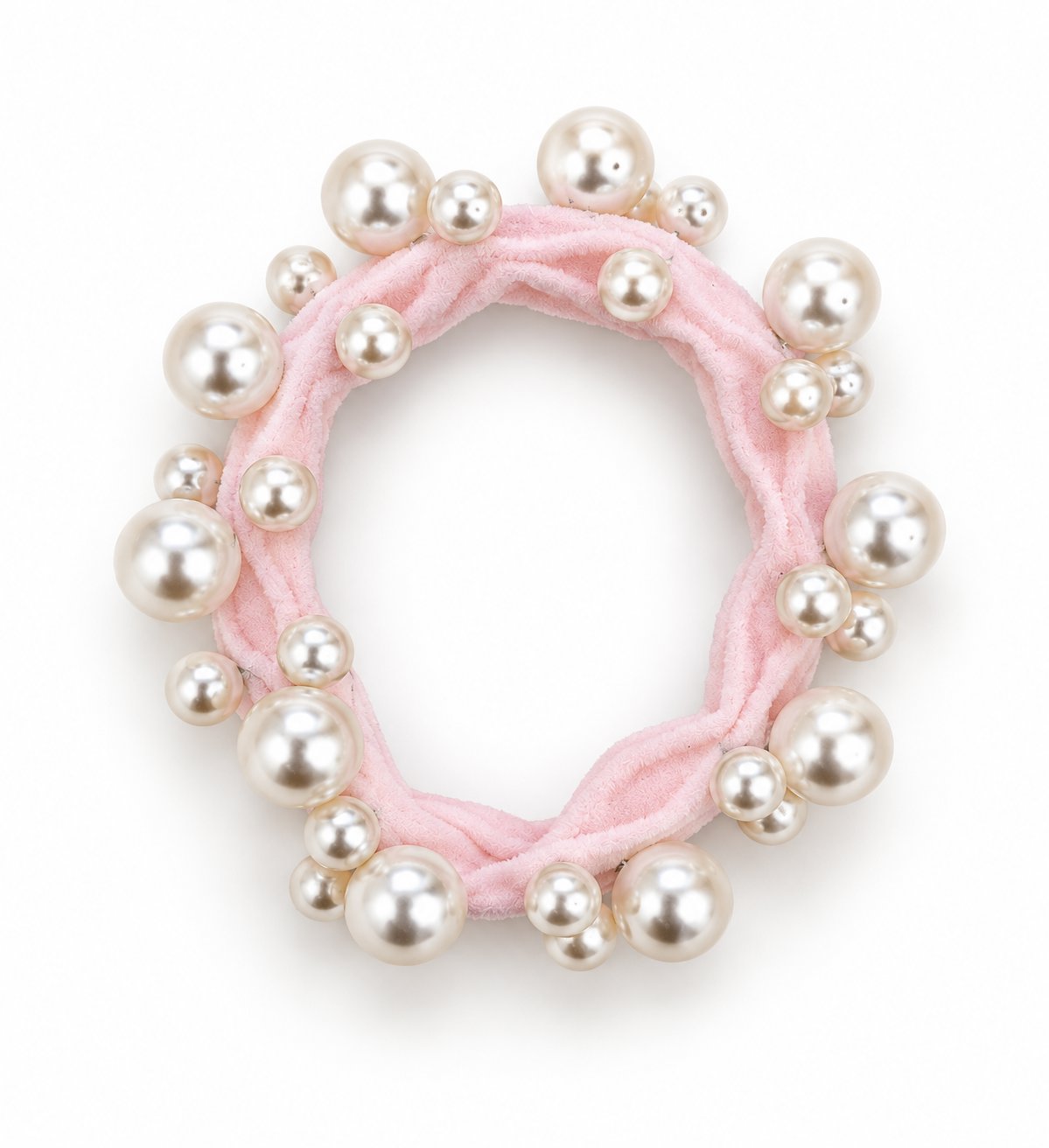 Textured Seamless Pearl Hair Ties Light Pink Beauty & Hair Adorro 