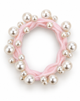 Textured Seamless Pearl Hair Ties Light Pink
