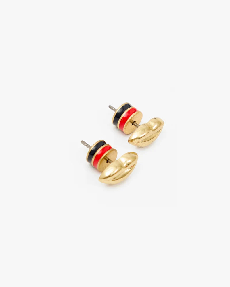 Lips Stud Earrings Gold