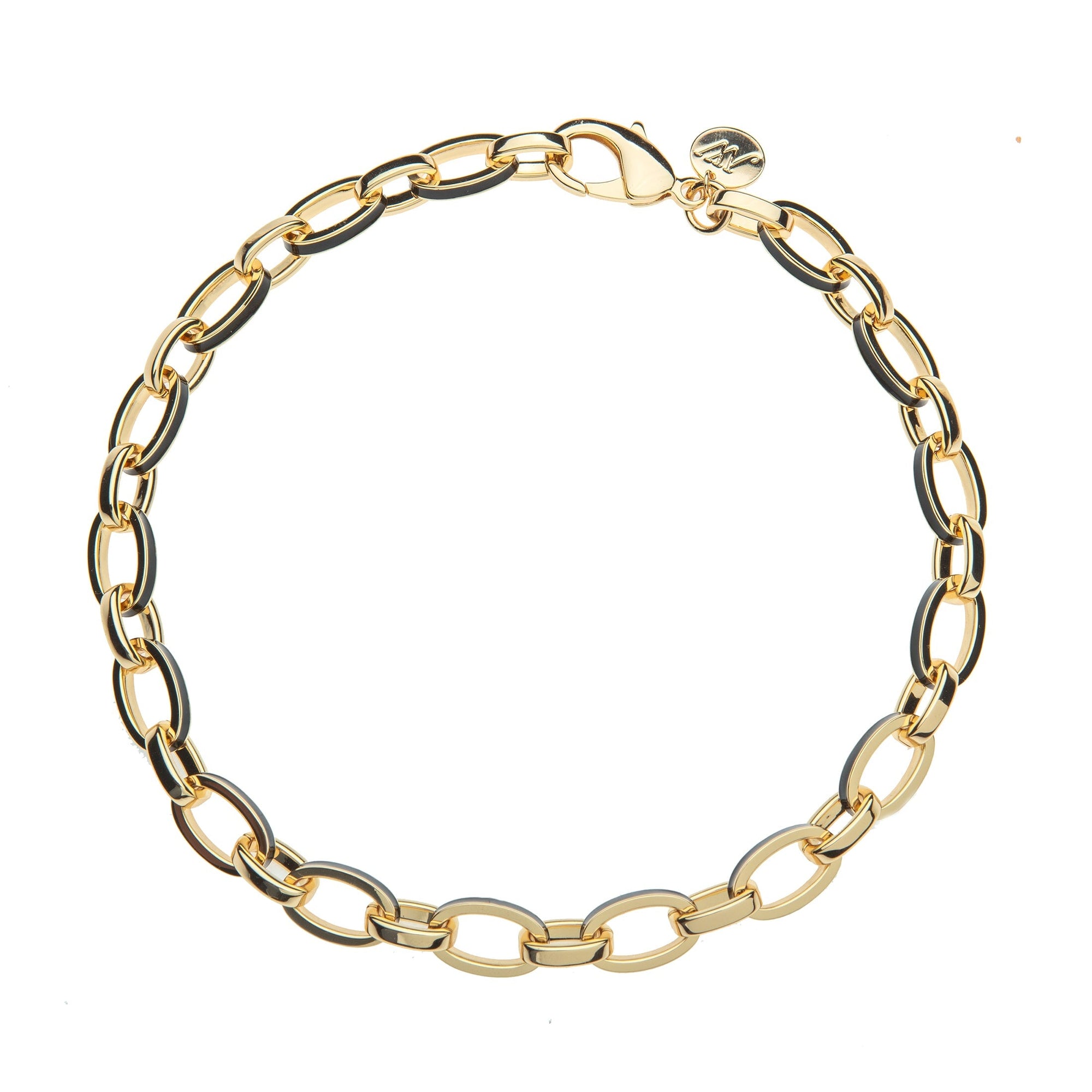 Long And Short Of It Chunky Chain Black Enamel Necklaces Jane Win 