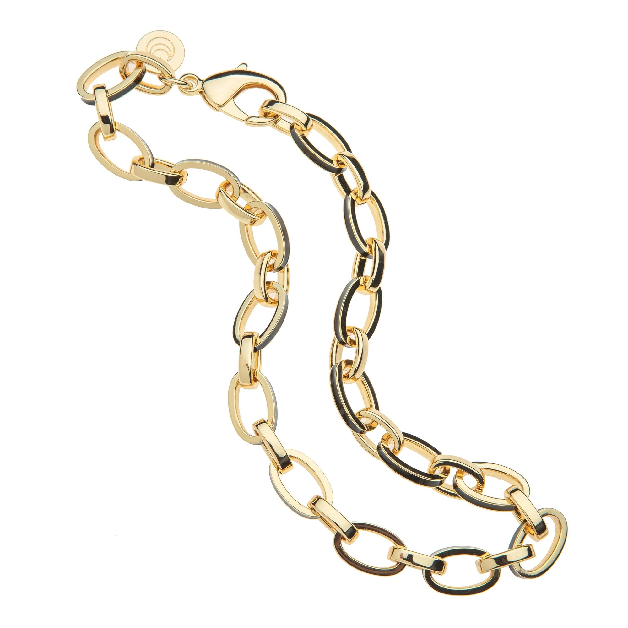 Long And Short Of It Chunky Chain Black Enamel Necklaces Jane Win 