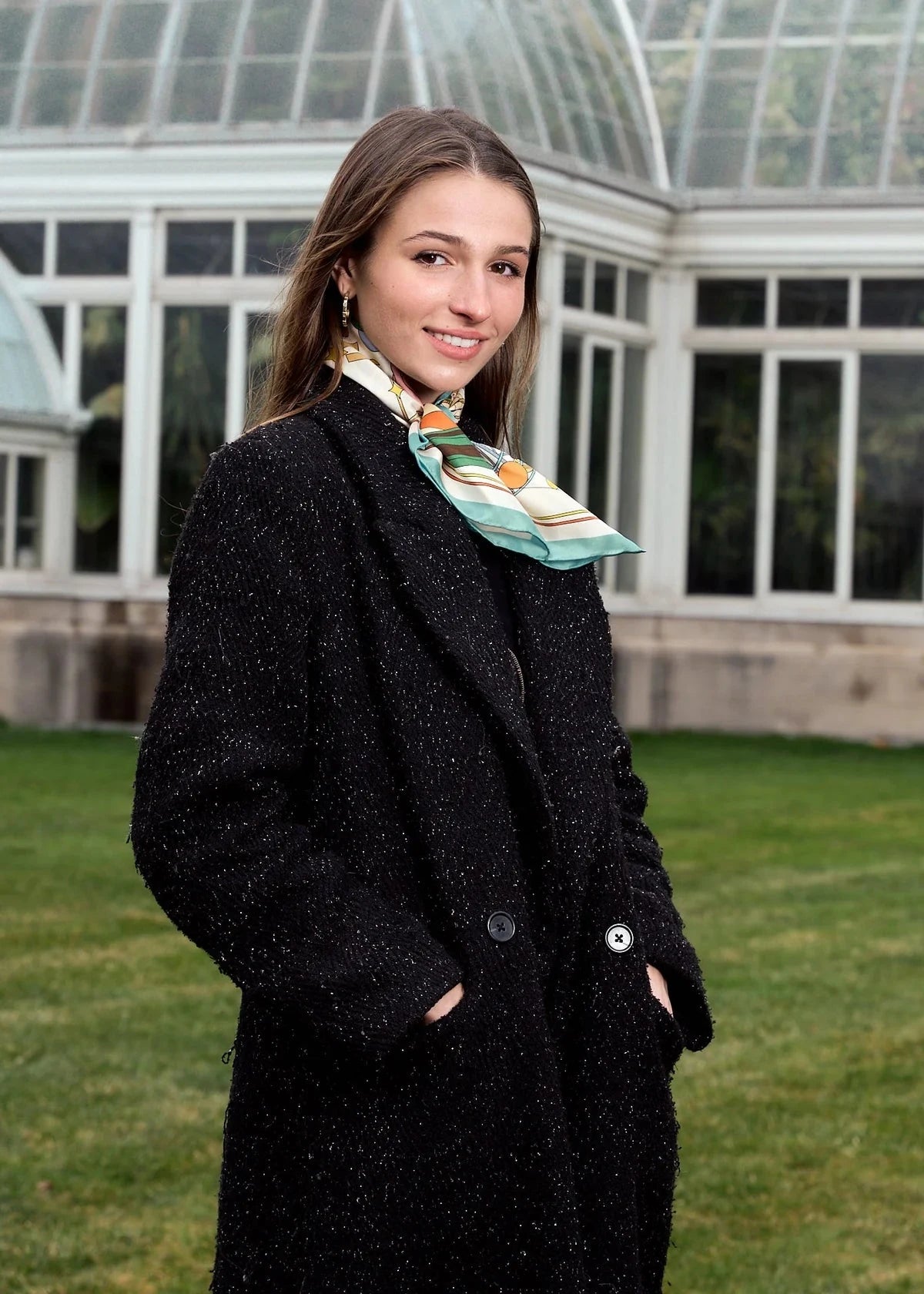 Pop Pony Silk Twill Bandana Scarf Champagne Scarves Lost Pattern NYC 