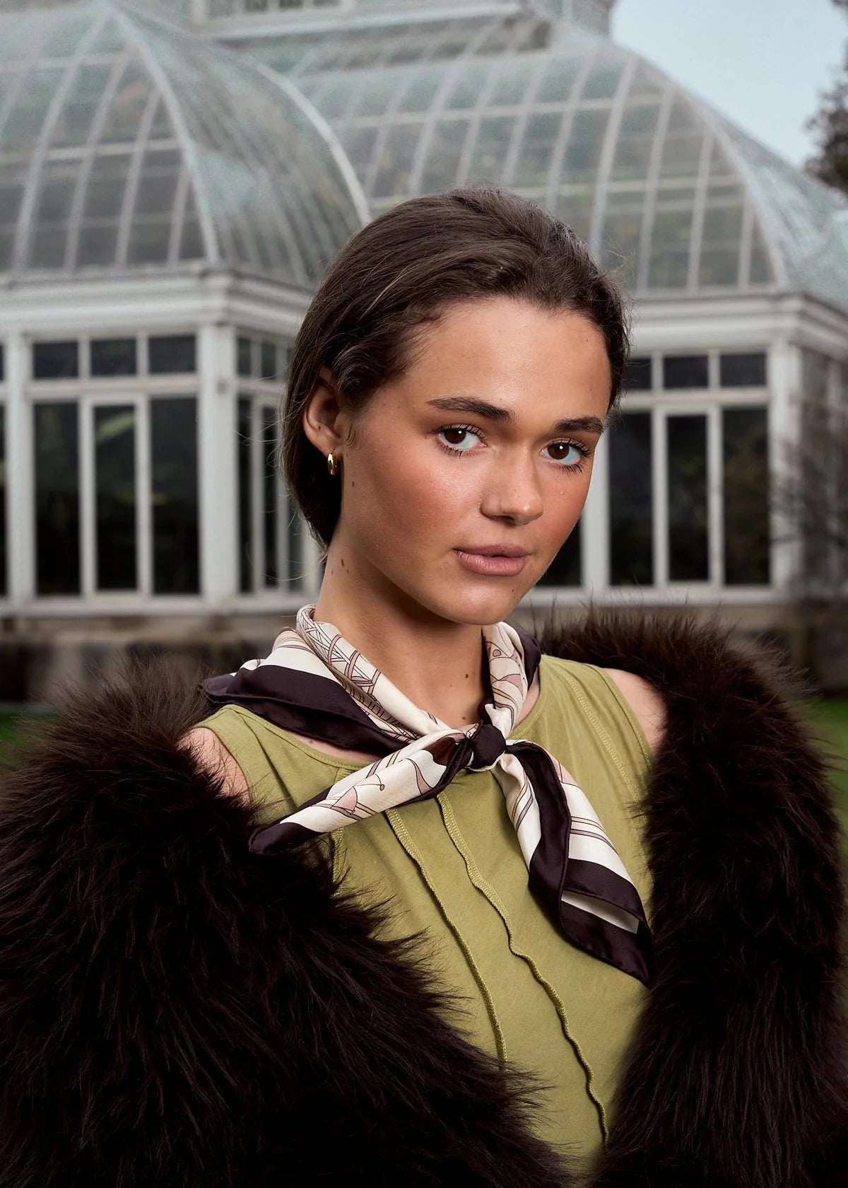 Pop Pony Silk Twill Bandana Scarf Chocolate Scarves Lost Pattern NYC 