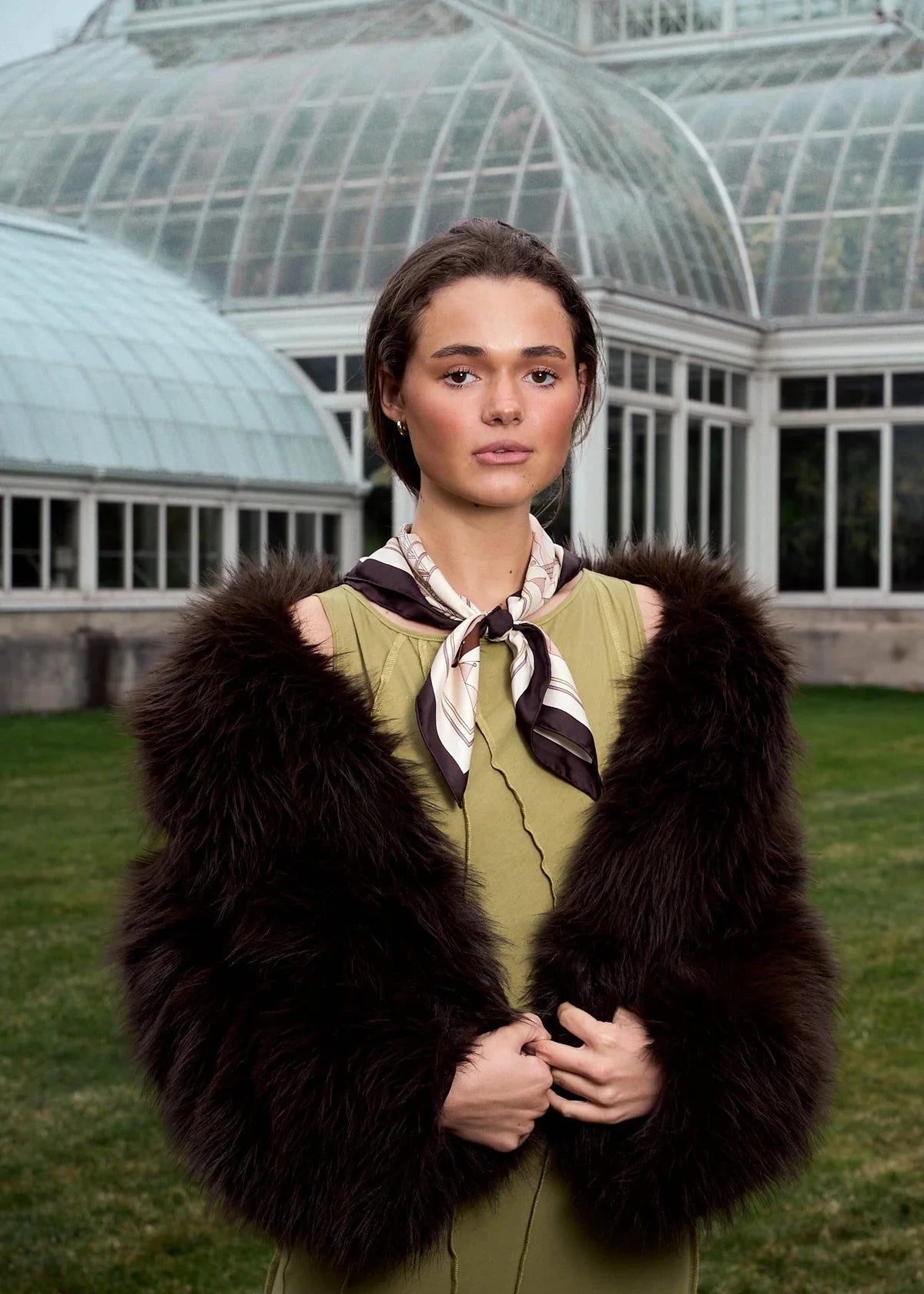 Pop Pony Silk Twill Bandana Scarf Chocolate Scarves Lost Pattern NYC 