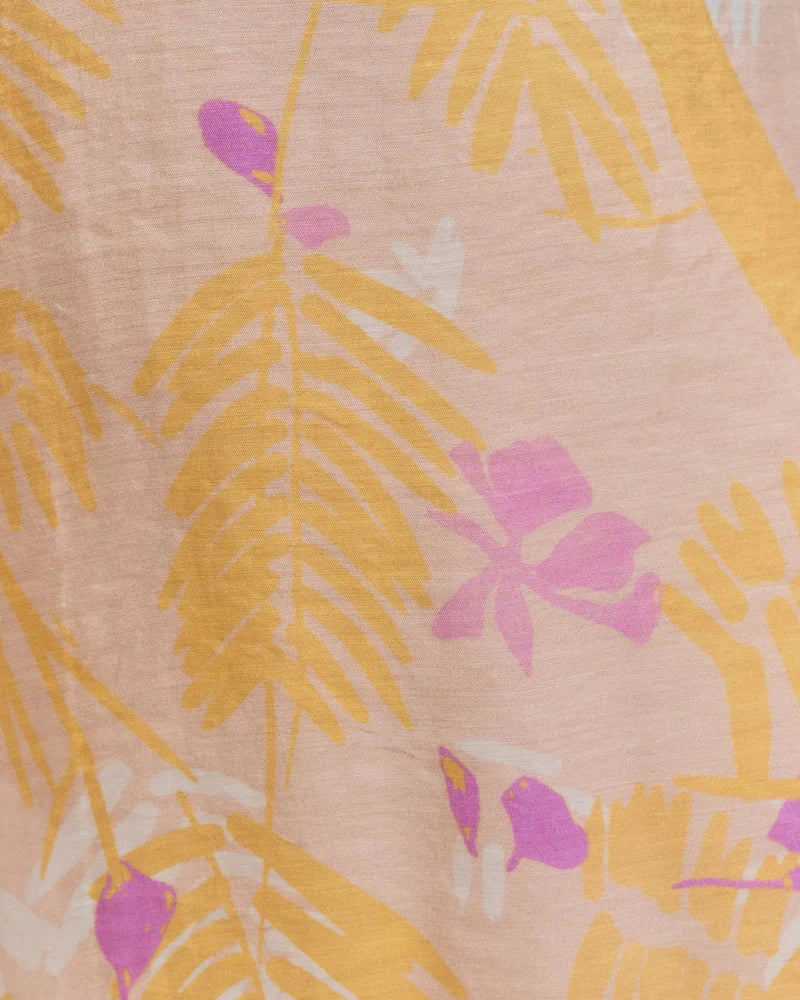 Coco Dream Beach Sarong Wrap Pink & Yellow Scarves Lost Pattern NYC 