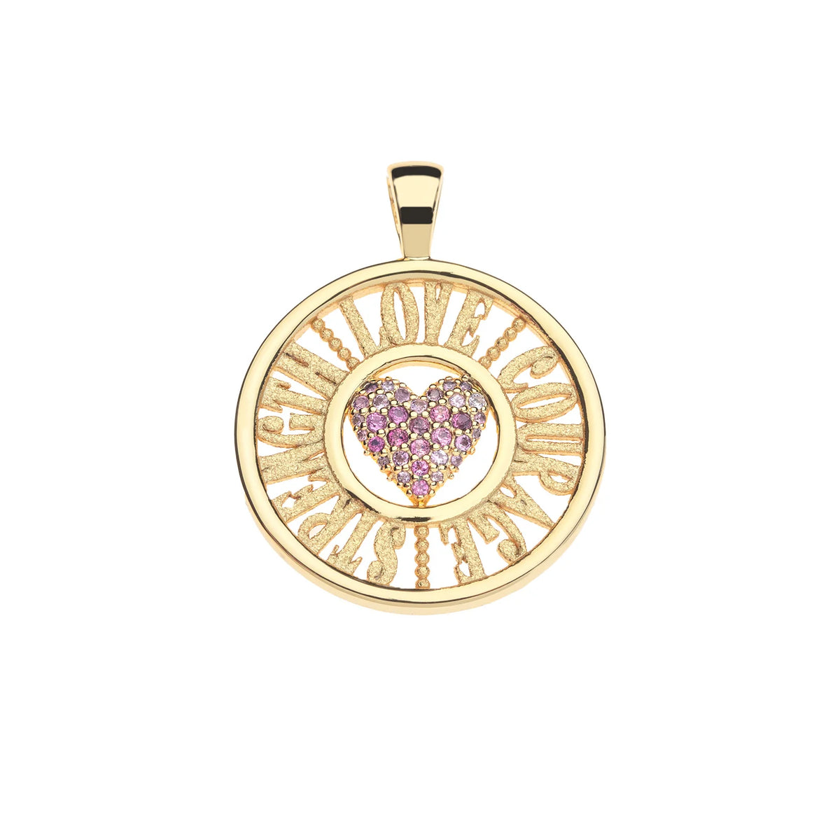 Love Courage Strength Cut Out Coin 16-18" Classic Rolo