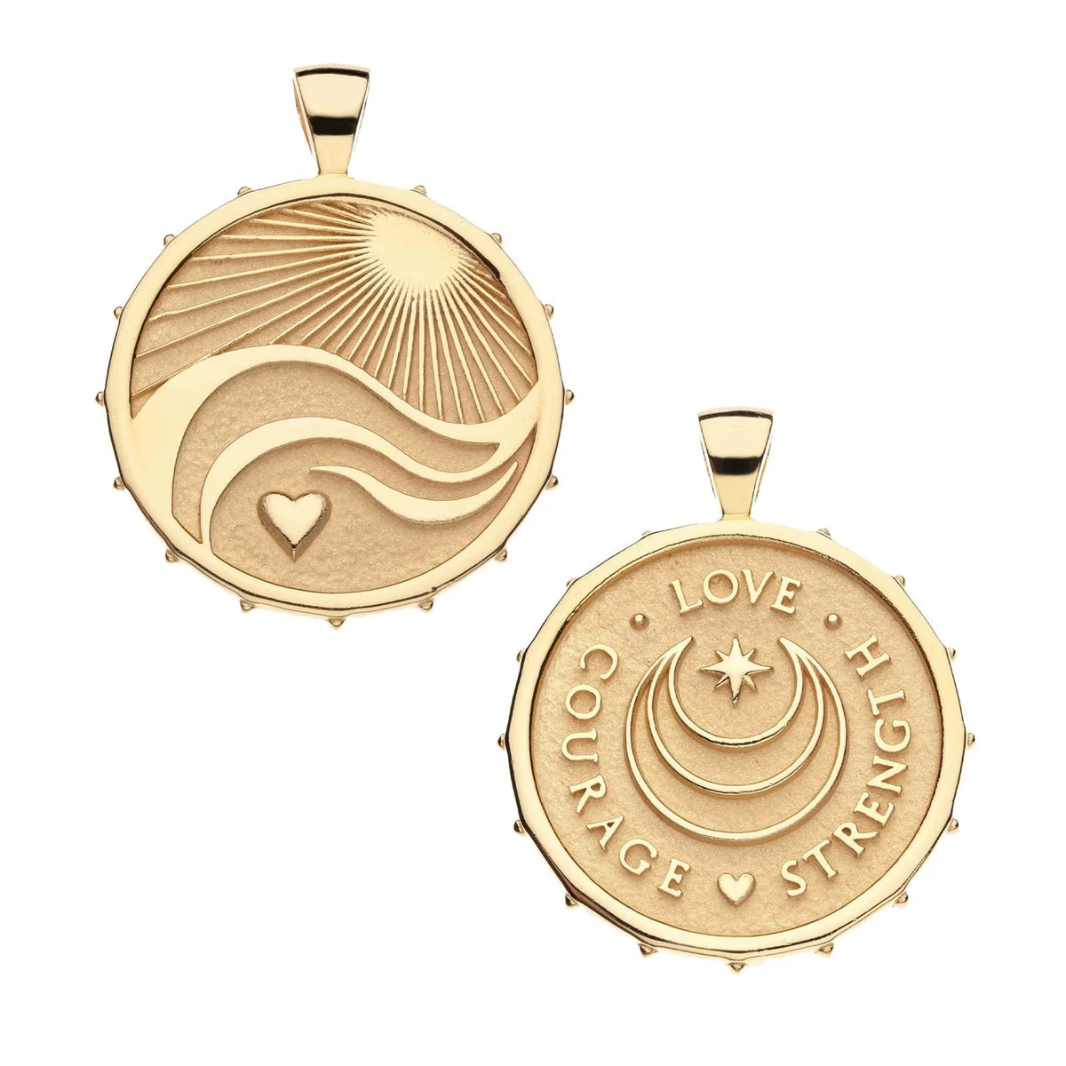Love Courage Strength Original Pendant Coin 16-18" Classic Rolo Necklaces Jane Win 