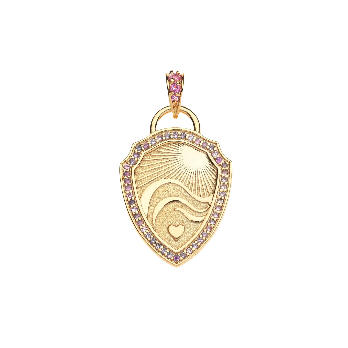 Love Courage Strength Shield Pendant Coin 16-18" Classic Rolo