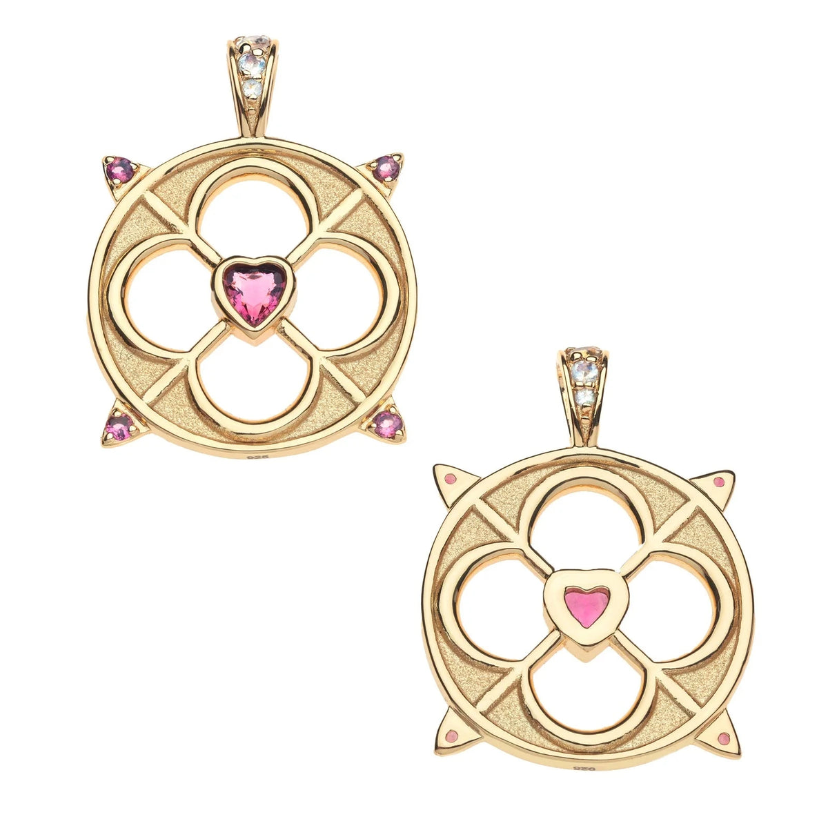 Love Cutout Pendant in Pink Tourmaline 16-18" Classic Rolo Necklaces Jane Win 