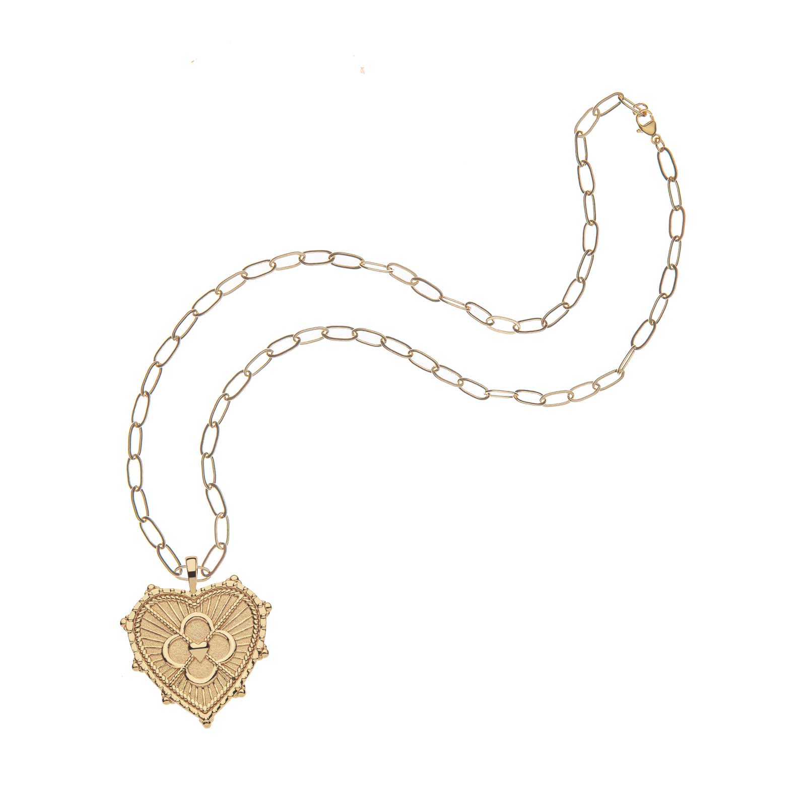 Love Quatrefoil Heart 18" Drawn Link Necklaces Jane Win 