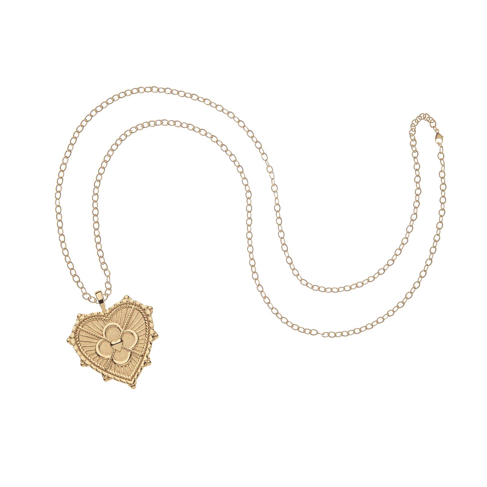 Love Quatrefoil Heart 32" Mini Twist Chain Necklaces Jane Win 