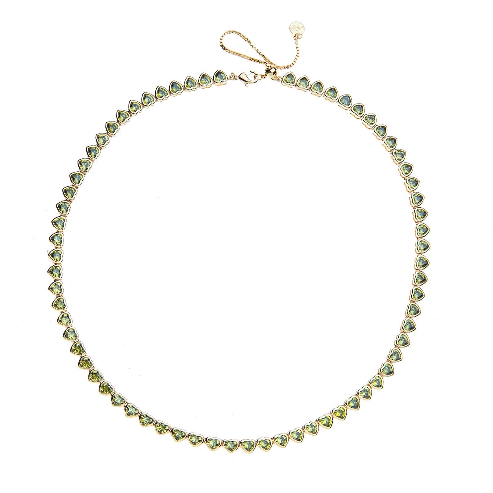 Made From Love Tennis Necklace Olive Green Necklaces Jane Win 
