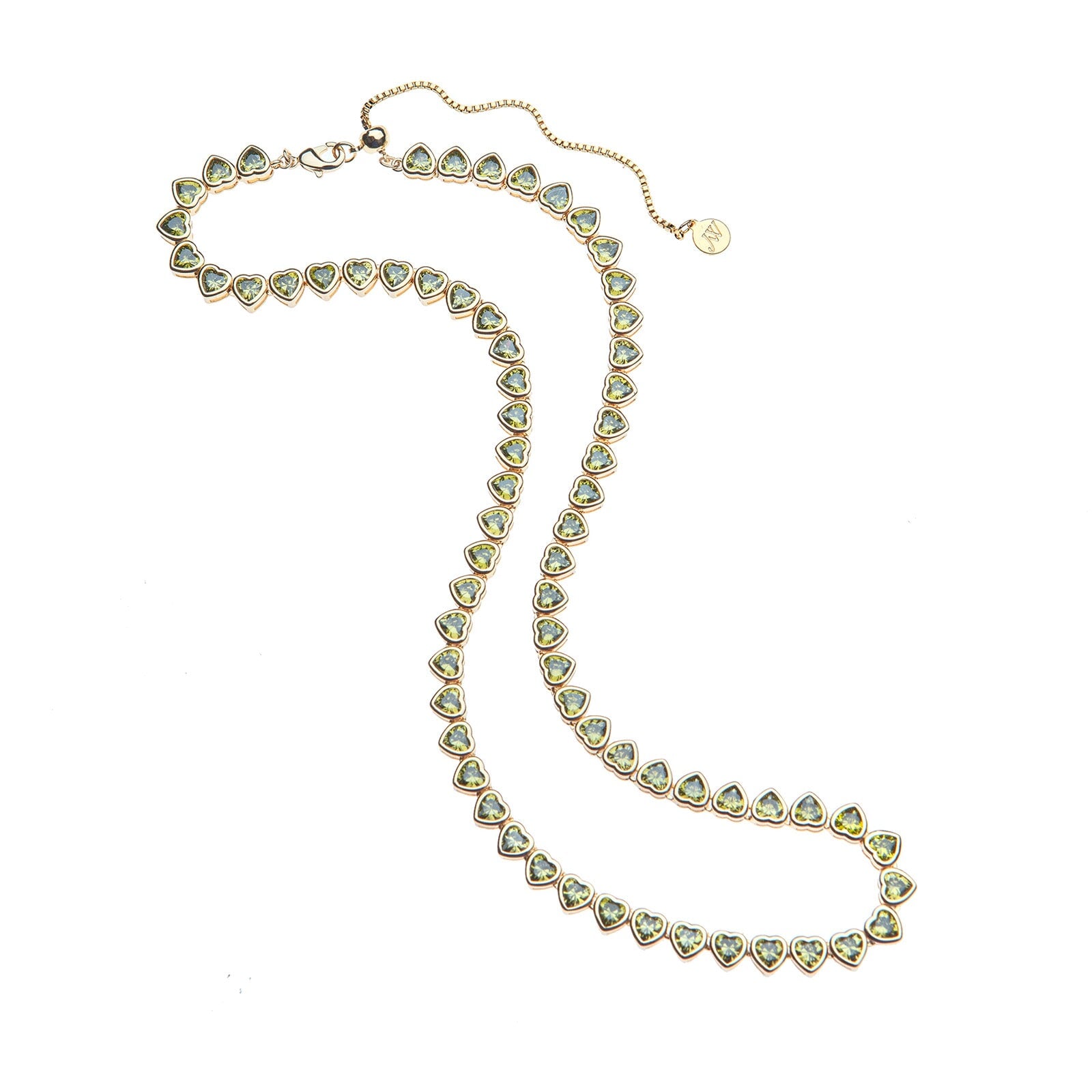 Made From Love Tennis Necklace Olive Green Necklaces Jane Win 