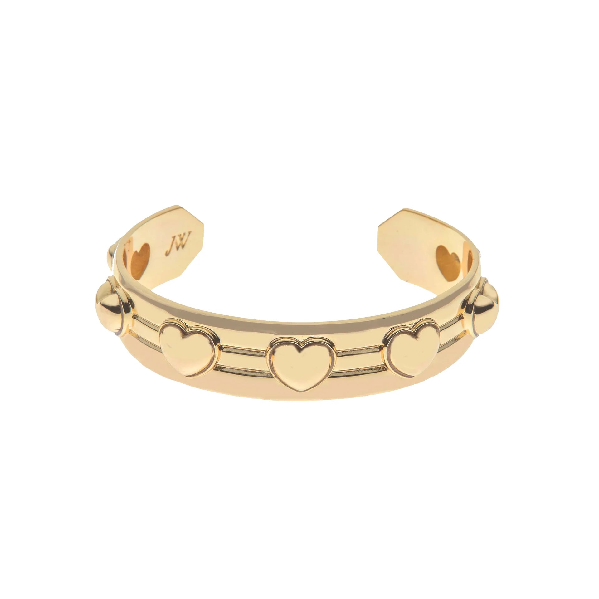 Love Set In Stone Heart Cuff Gold Bracelets Jane Win 