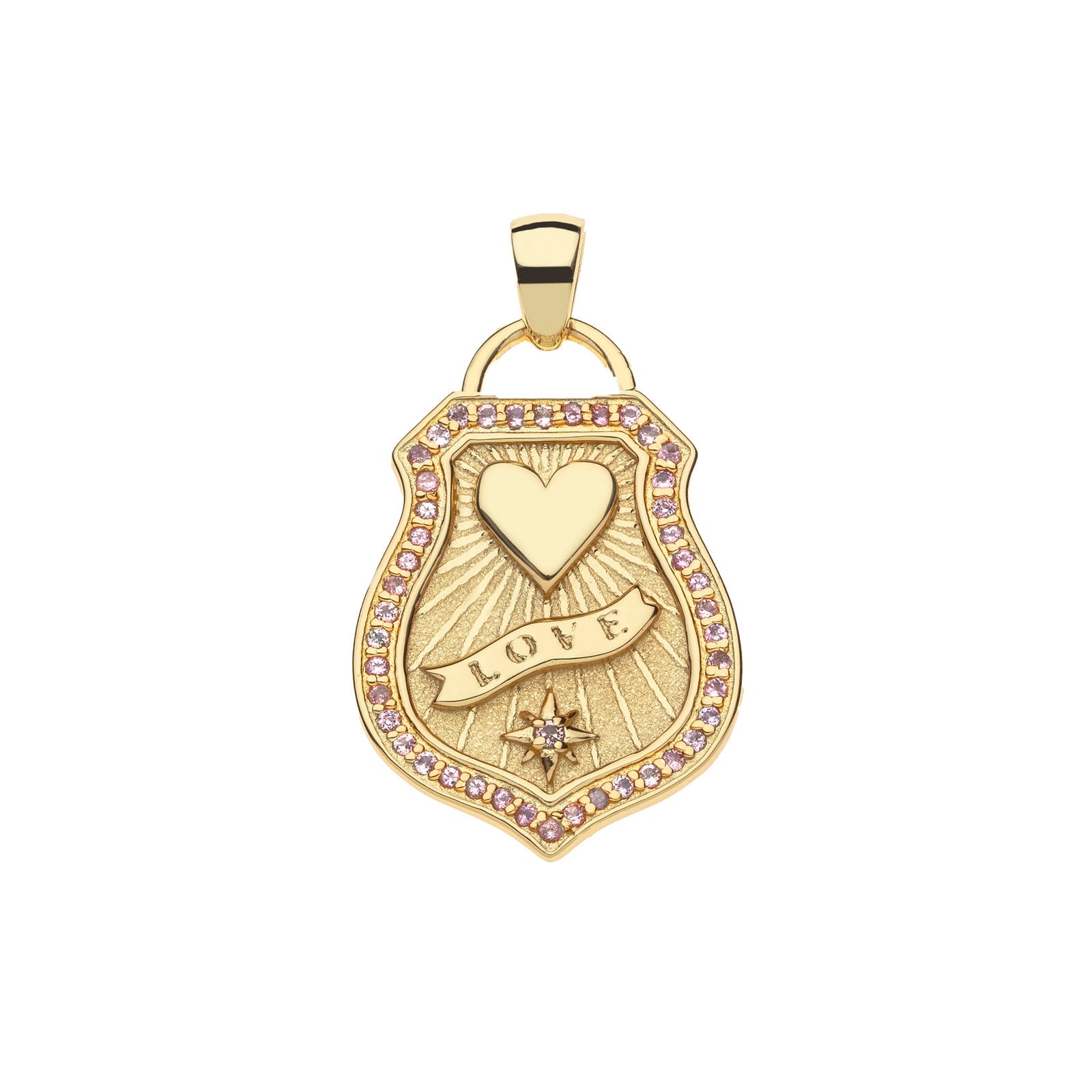 Love Shield Pendant 16-18" Classic Rolo Necklaces Jane Win 