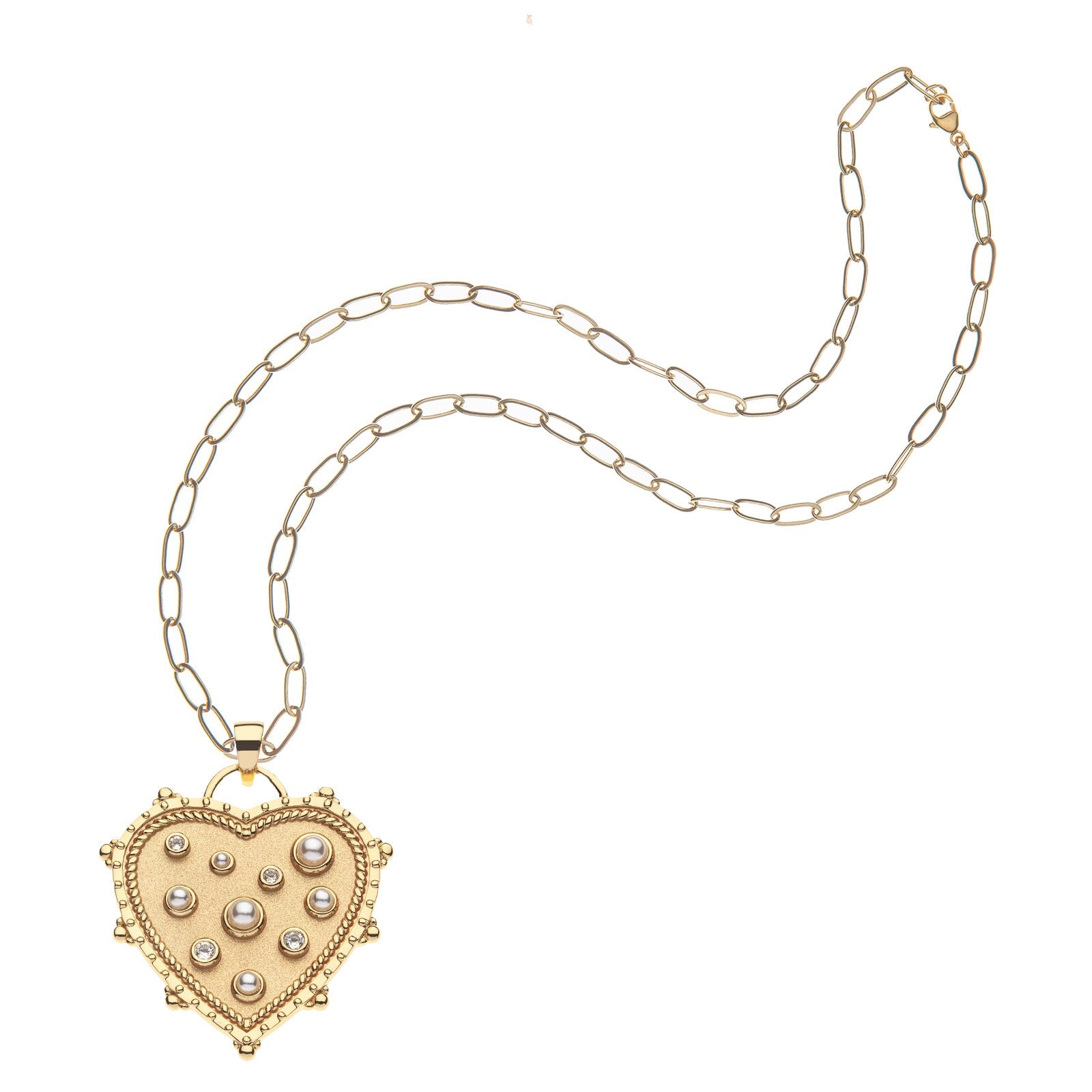 Love In The Air Heart Pendant 18" Drawn Link Necklaces Jane Win 