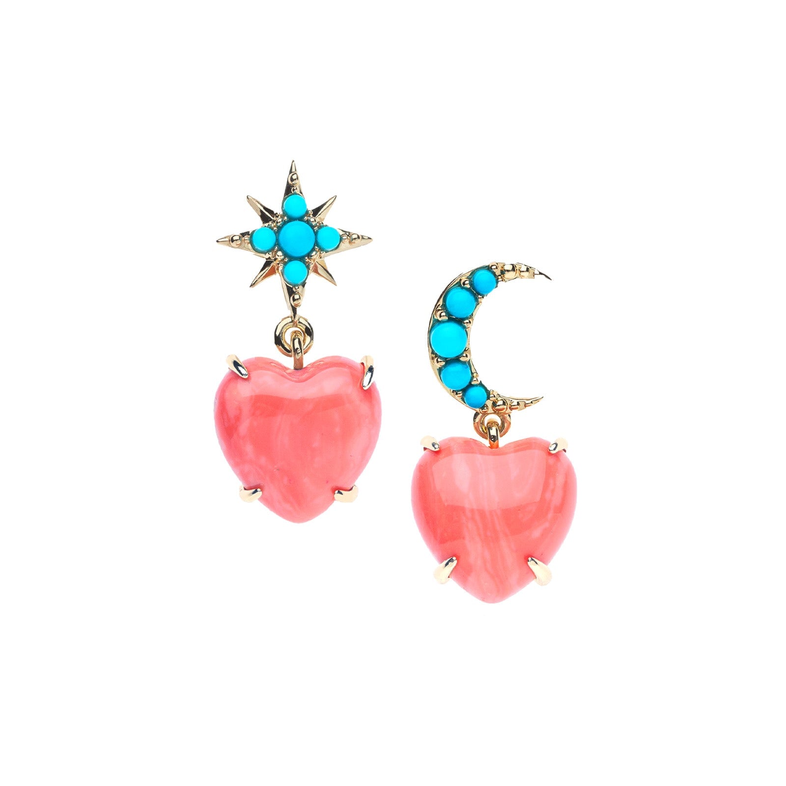 Love You to the Moon and Stars Earrings Coral Earrings Jane Win 