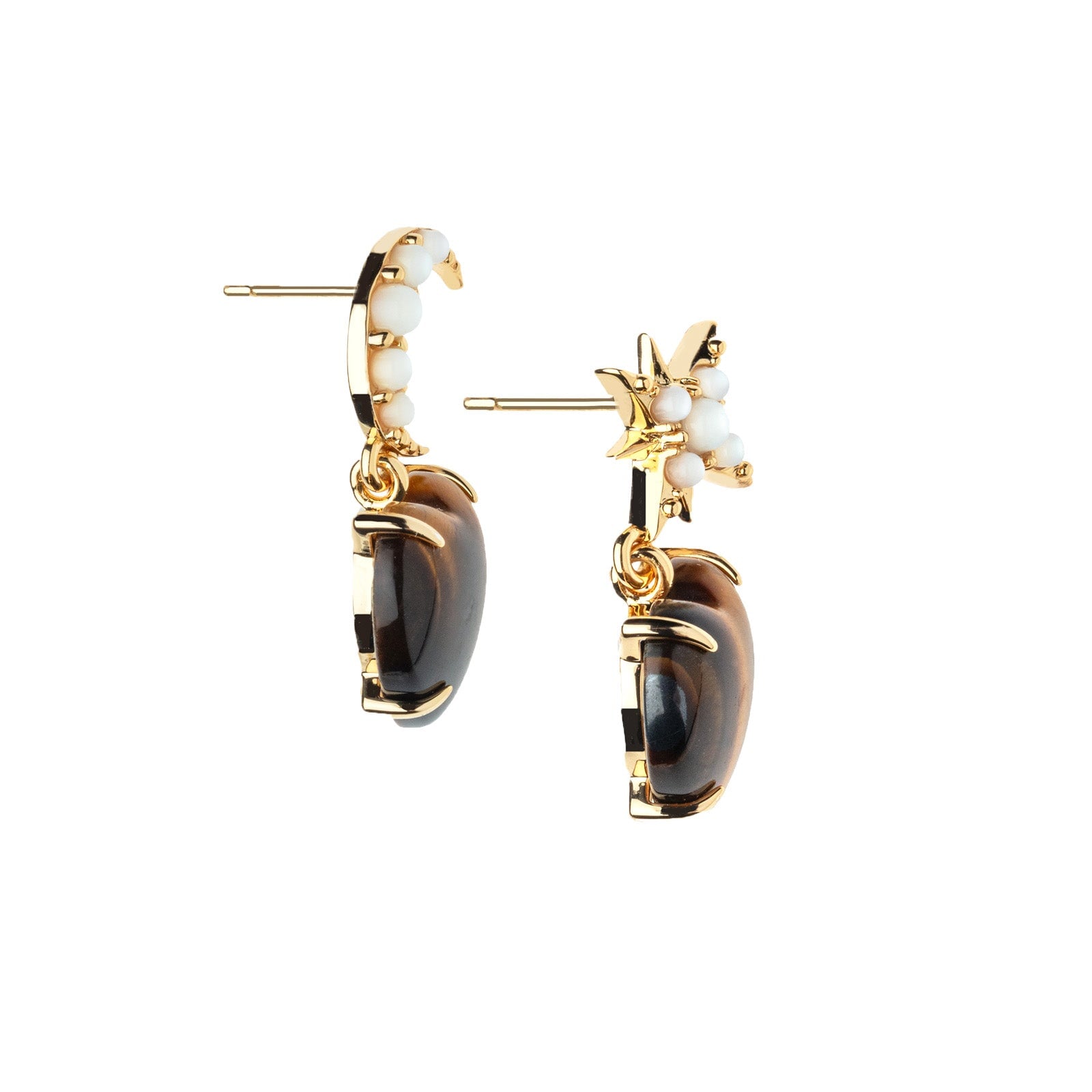 Love You to the Moon and Stars Earrings Tiger's Eye Earrings Jane Win 