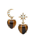 Love You to the Moon and Stars Earrings Tiger's Eye Earrings Jane Win 