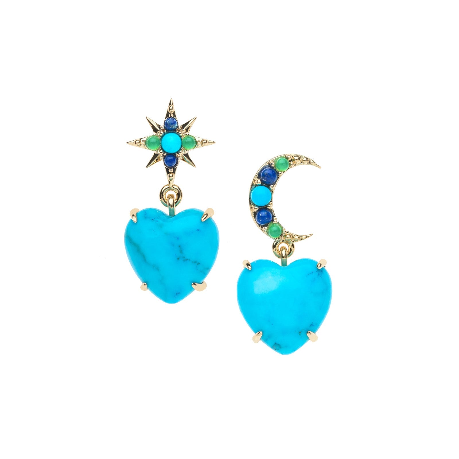 Love You to the Moon and Stars Earrings in Turquoise Earrings Jane Win 