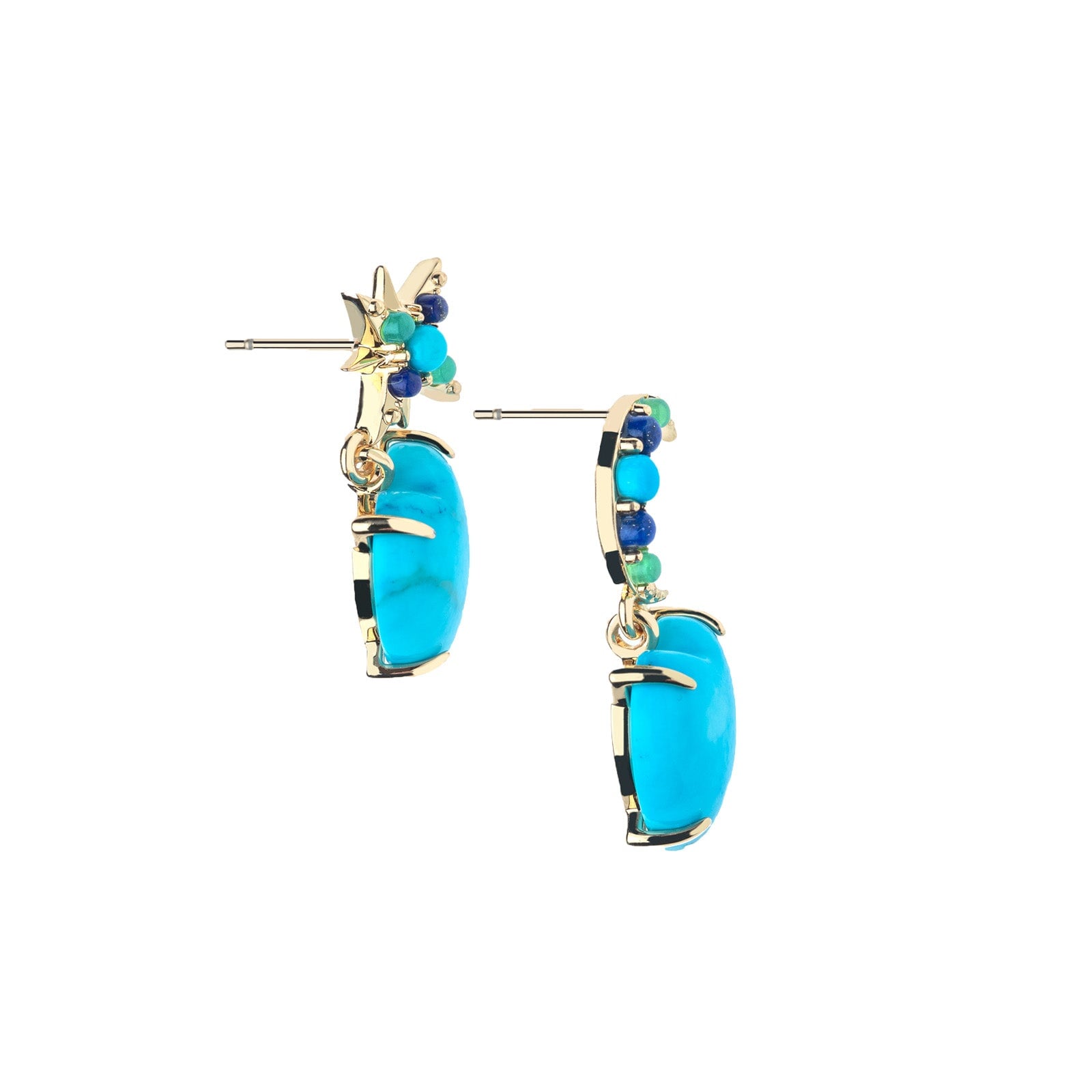 Love You to the Moon and Stars Earrings in Turquoise Earrings Jane Win 